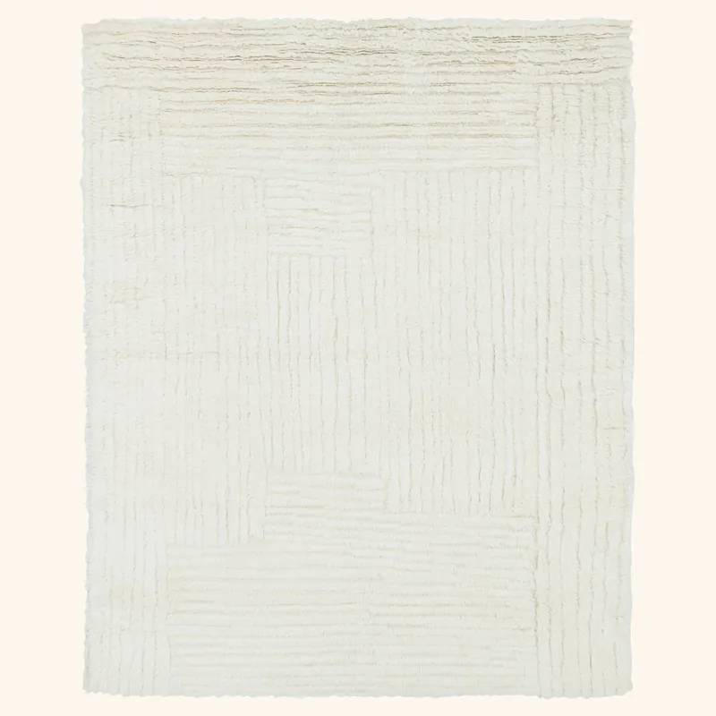 Cream Moroccan Wool Rug - 8' x 10'