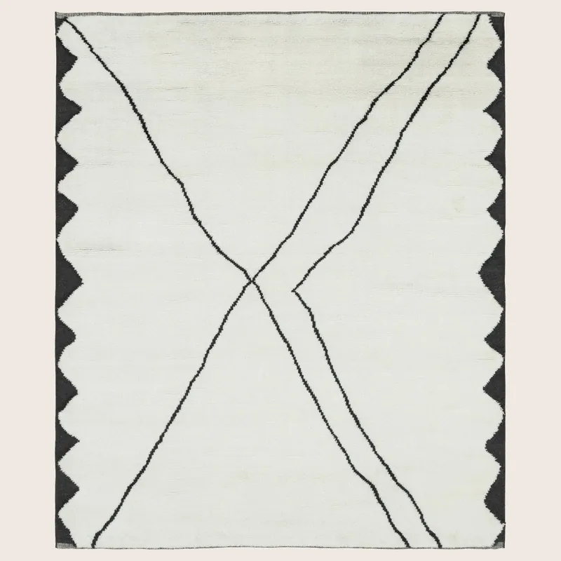 Cream Moroccan Wool Rug - 8' x 10'