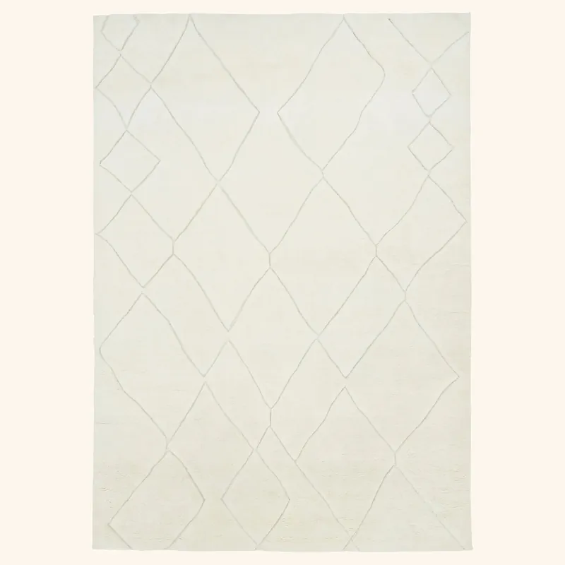 Cream Moroccan Wool Rug - 10' x 14'