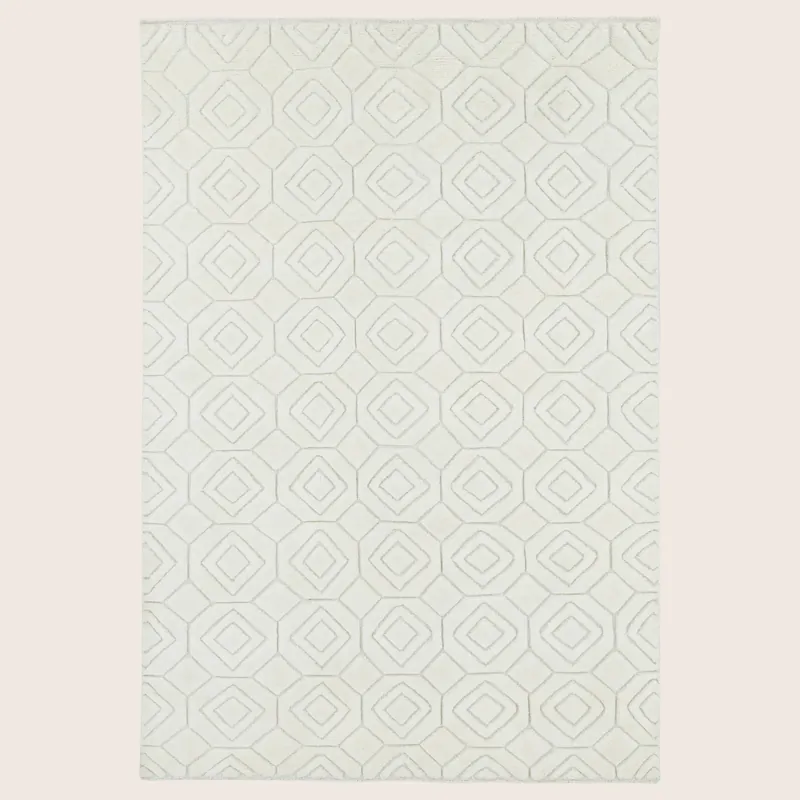 Cream Moroccan Wool Rug - 4'10" x 8'8"