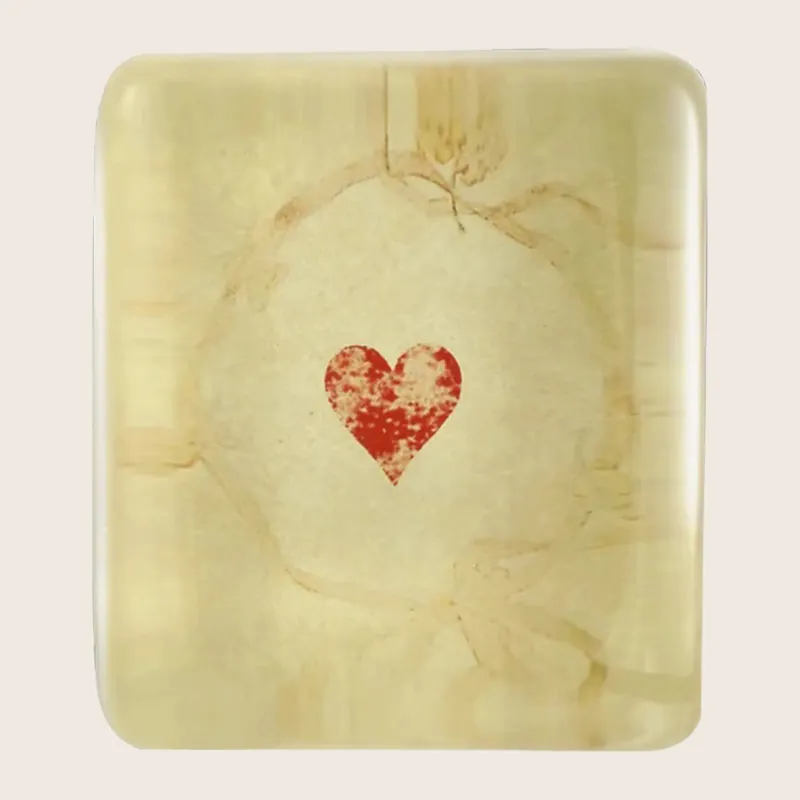 Faded Suits Heart Rectangular Charm - John Derian