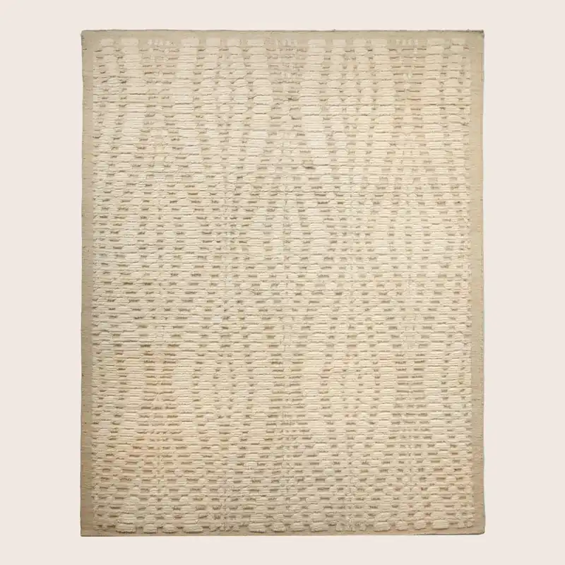 Beige Modern Wool Rug - 8' x 10'