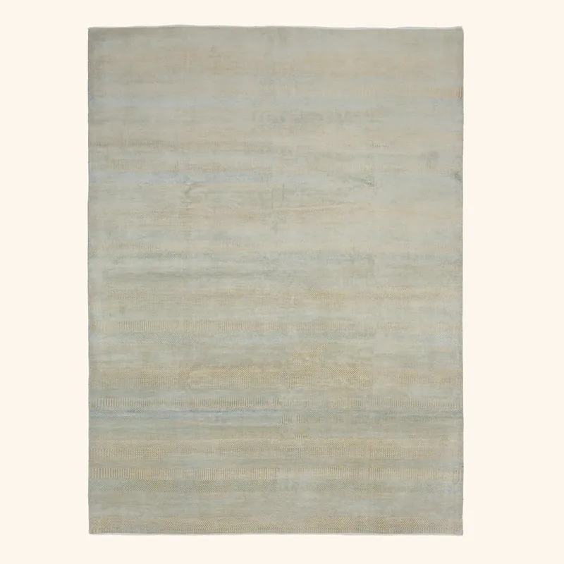 Blue Solid Indo Savannah Rug - 8'10" x 12'2"