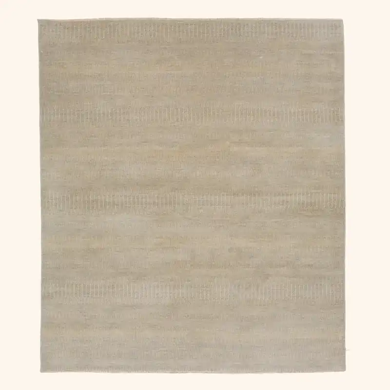 Beige Solid Indo Savannah Rug - 6' x 9'2"