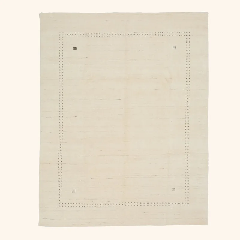 White Solid Indo Gabbeh Rug - 8'1" x 10'2"