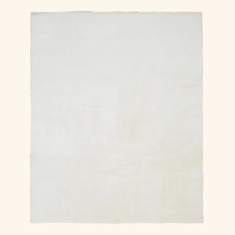 White Solid Indo Loop Cut Rug - 8'1" x 10'