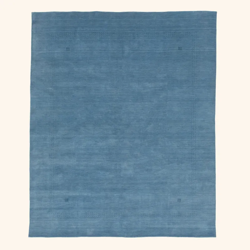 Blue Solid Indo Gabbeh Rug - 8'4" x 10'2"