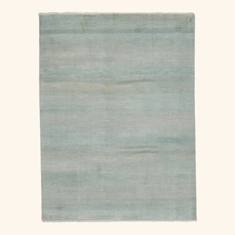 Teal Solid Indo Savannah Rug - 7'10" x 10'3"