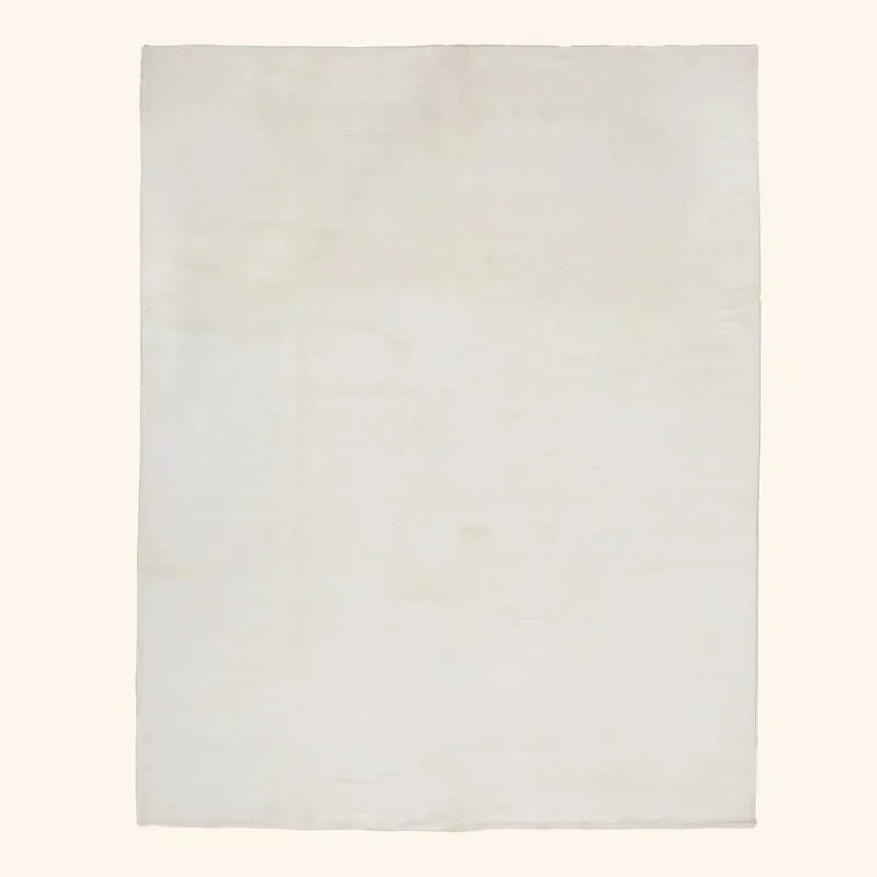 White Solid Indo Loop Cut Plain Rug - 8'1" x 10'2"