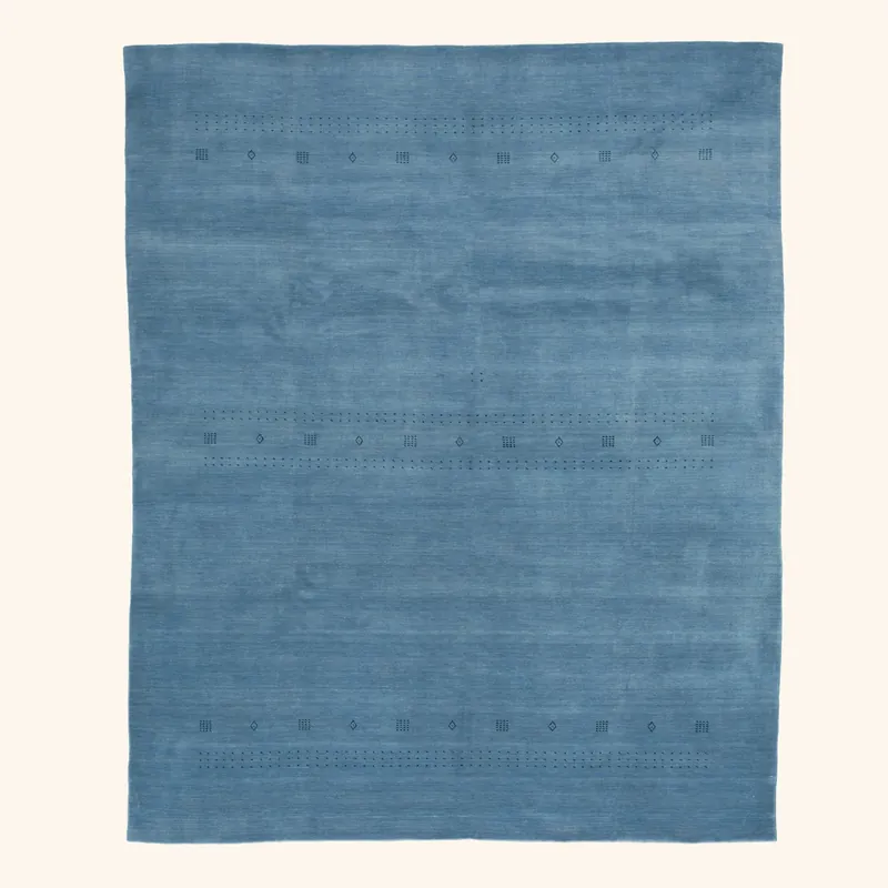Blue Solid Indo Gabbeh Rug - 8'3" x 10'2"