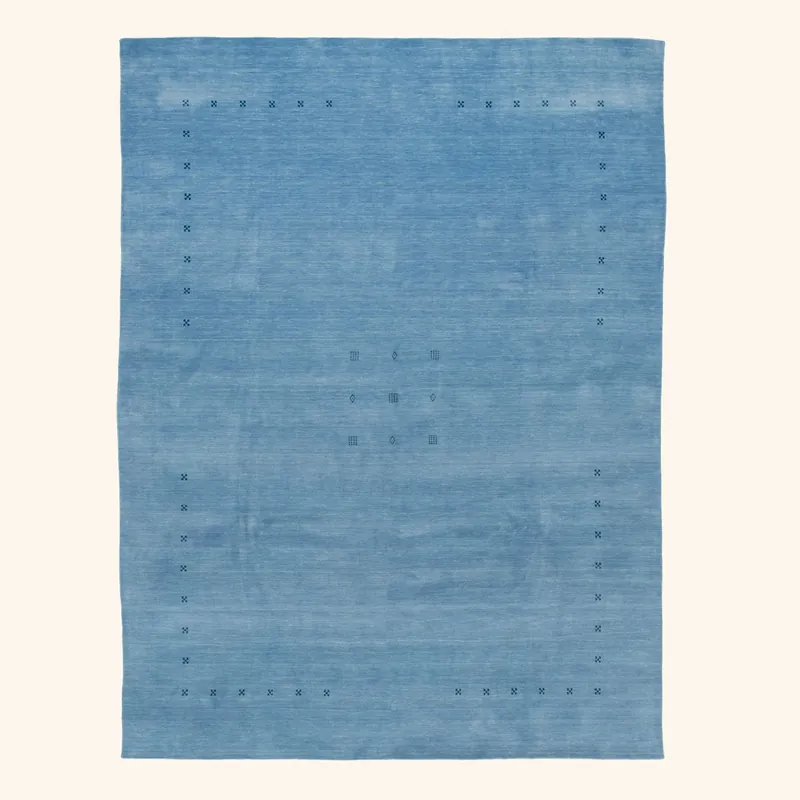 Blue Solid Indo Gabbeh Rug - 9'2" x 12'1"