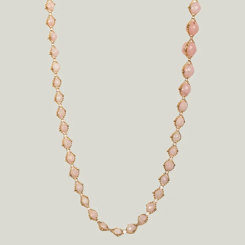 Pink Opal 18k Woven Necklace - Amali (Consigned)