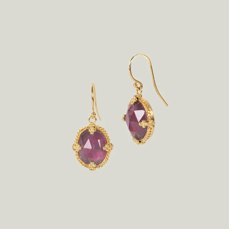 Small Tourmaline 18k One-of-a-Kind Earrings