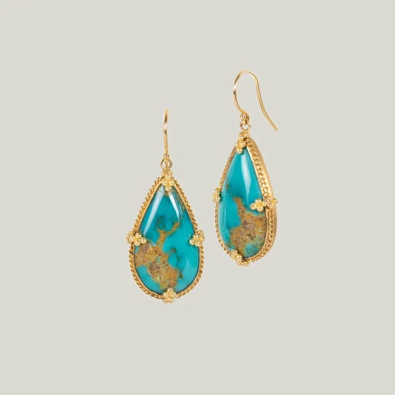 Turquoise 18k One-of-a-Kind Earrings