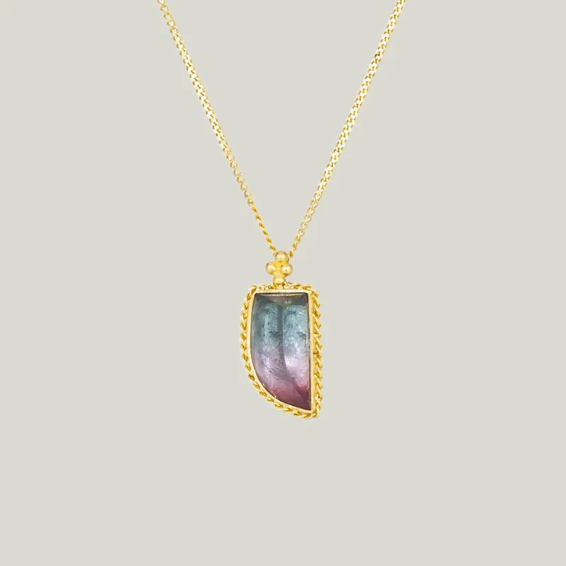 Small Tourmaline 18k One of a Kind Necklace - Amali (Consigned)