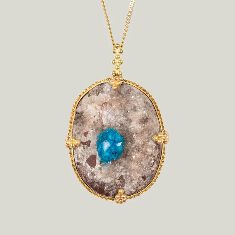 Cavansite 18k One of a Kind Necklace - Amali (Consigned)