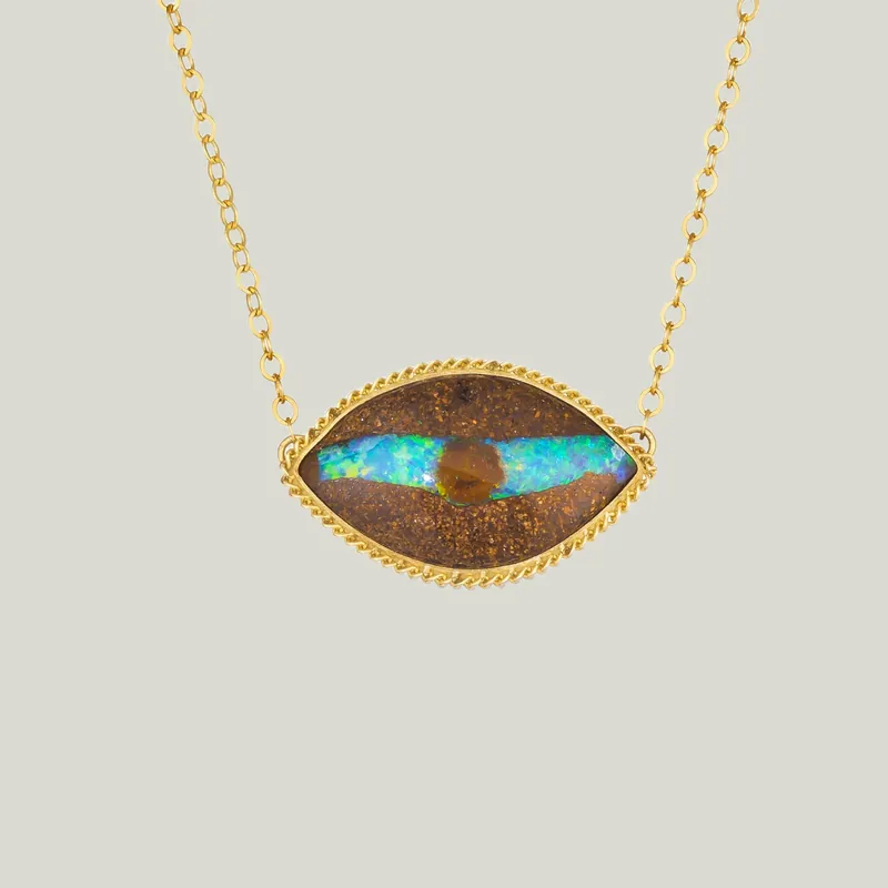 Medium Opalized Wood 18k One-of-a-Kind Necklace