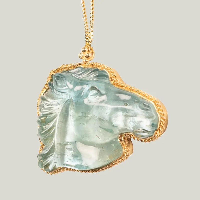 Large Aquamarine 18k One-of-a-Kind Necklace