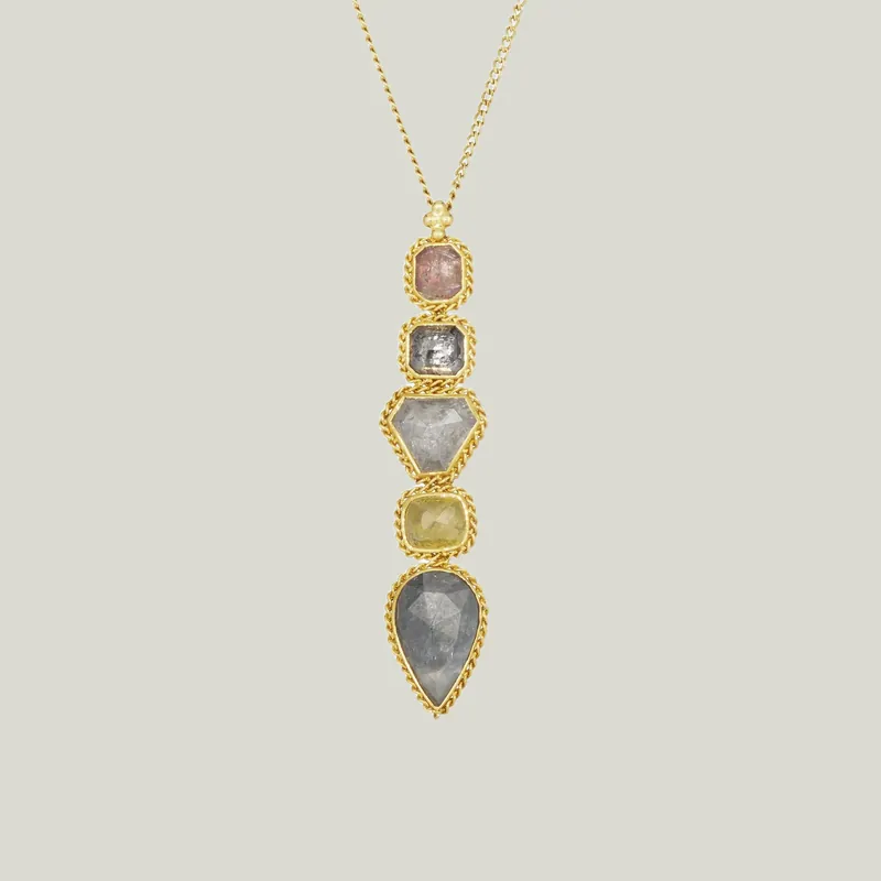 Multi-Colored Diamond 18k One-of-a-Kind Necklace