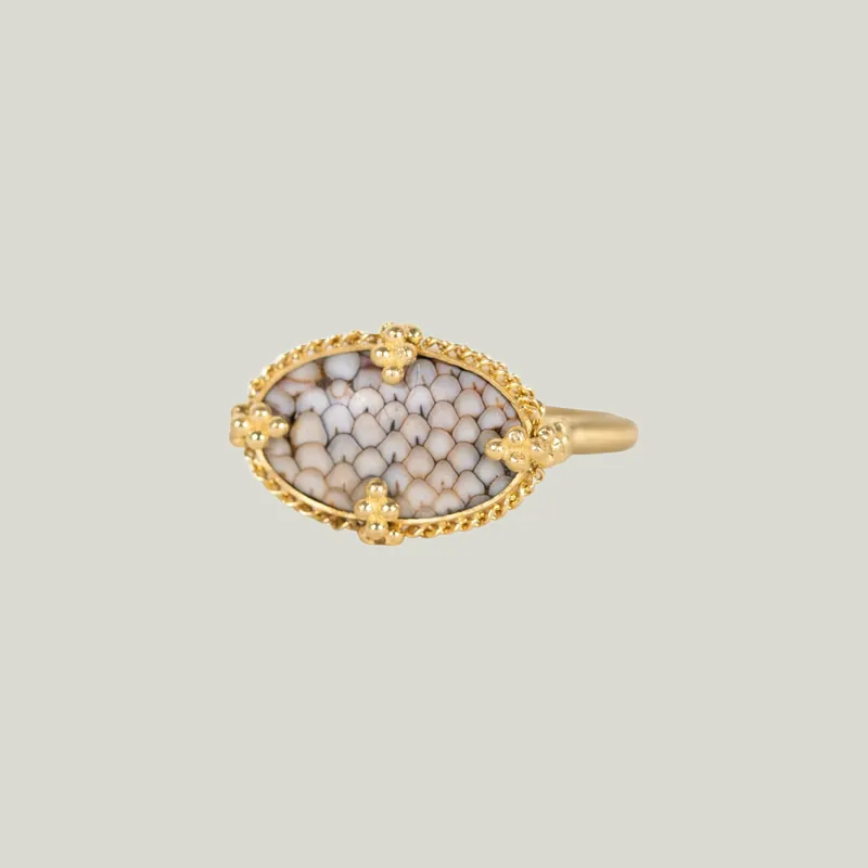 Medium Snakeskin Agate 18k One-of-a-Kind Ring