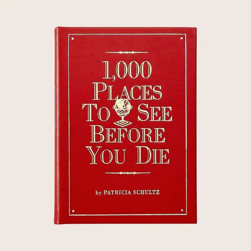 1,000 Places to See Leather Bound Book - Graphic Image
