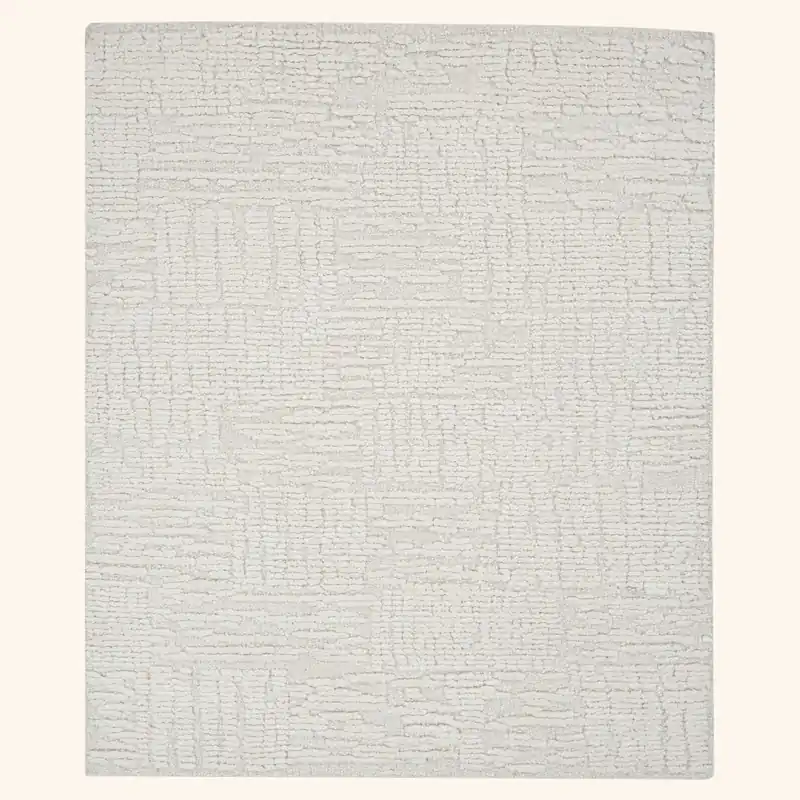 White Moroccan Berber Wool Rug - 8'1" x 9'11"