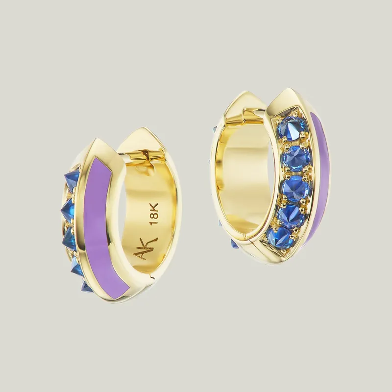 Sweet, Happy Life Blue Sapphire Huggie Earrings - AnaKatarina Design (Consigned)