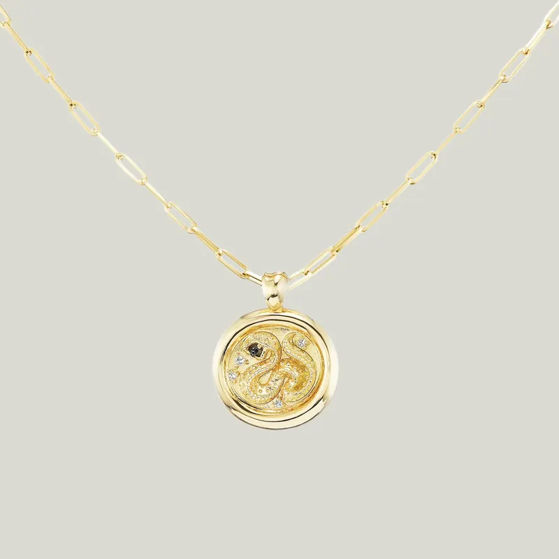 Impeccable Words Wisdom Signet Black Diamond Pendant - AnaKatarina Design (Consigned)