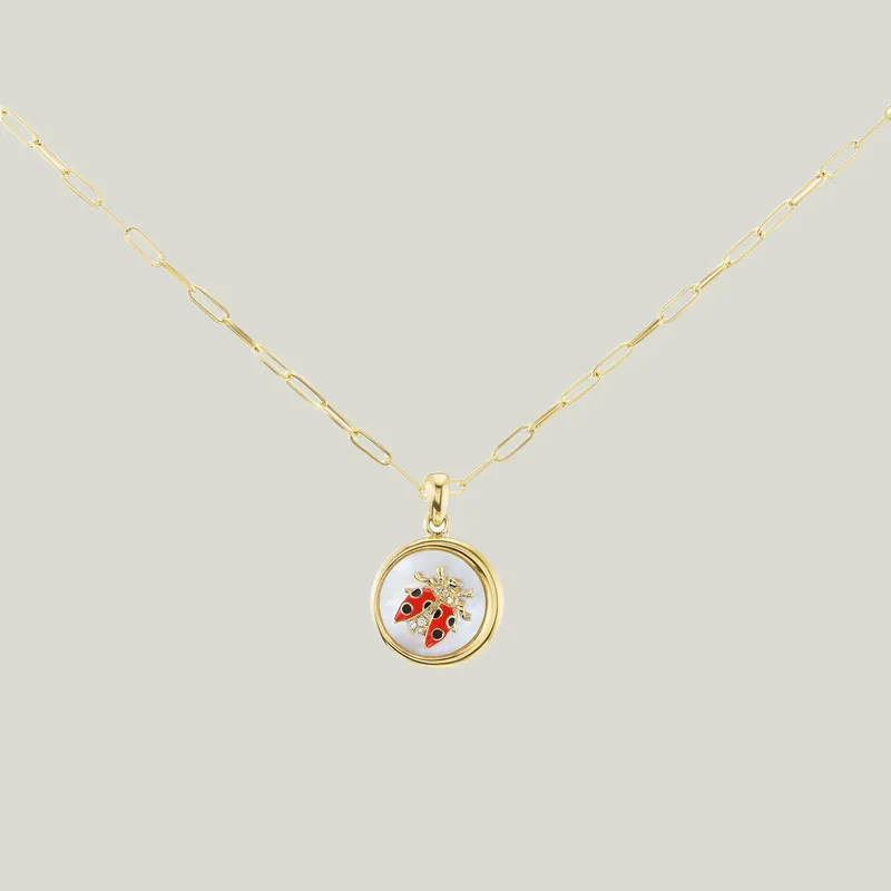 4 Elements Ladybug Pendant Necklace - AnaKatarina Design (Consigned)