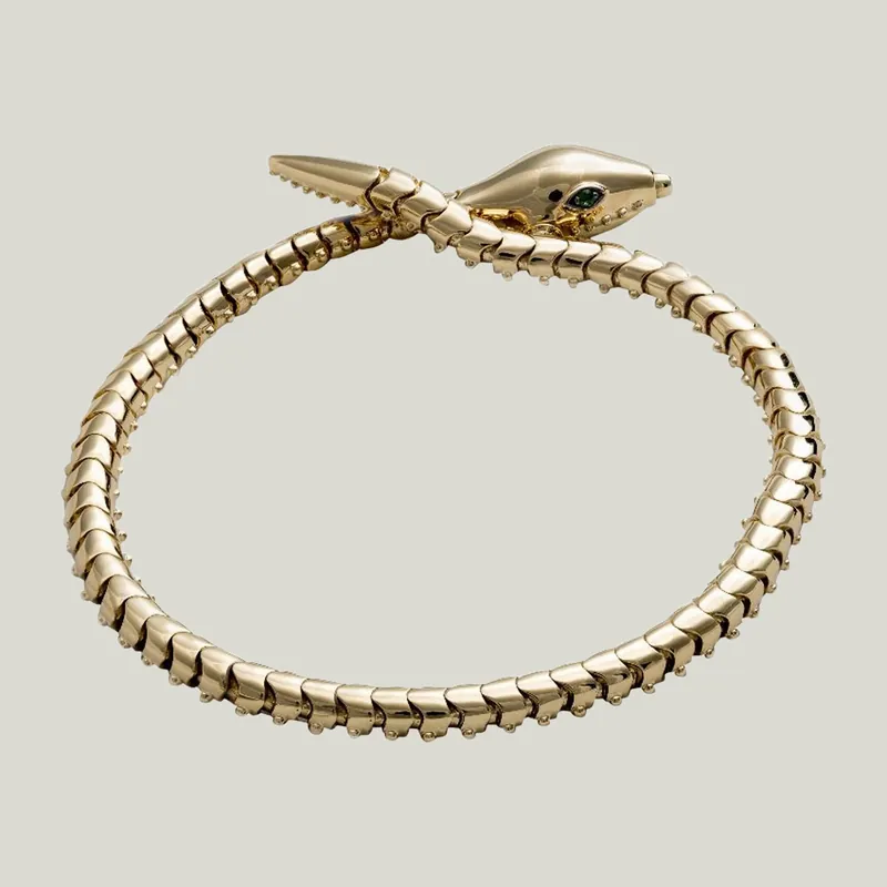 Yellow Gold Serpent Bracelet - Stoned Fine Jewelry (Consigned)