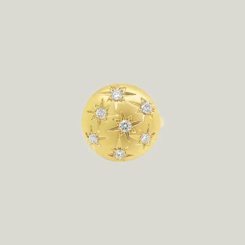 Yellow Gold Matte Constellation Ring - Stoned Fine Jewelry (Consigned)
