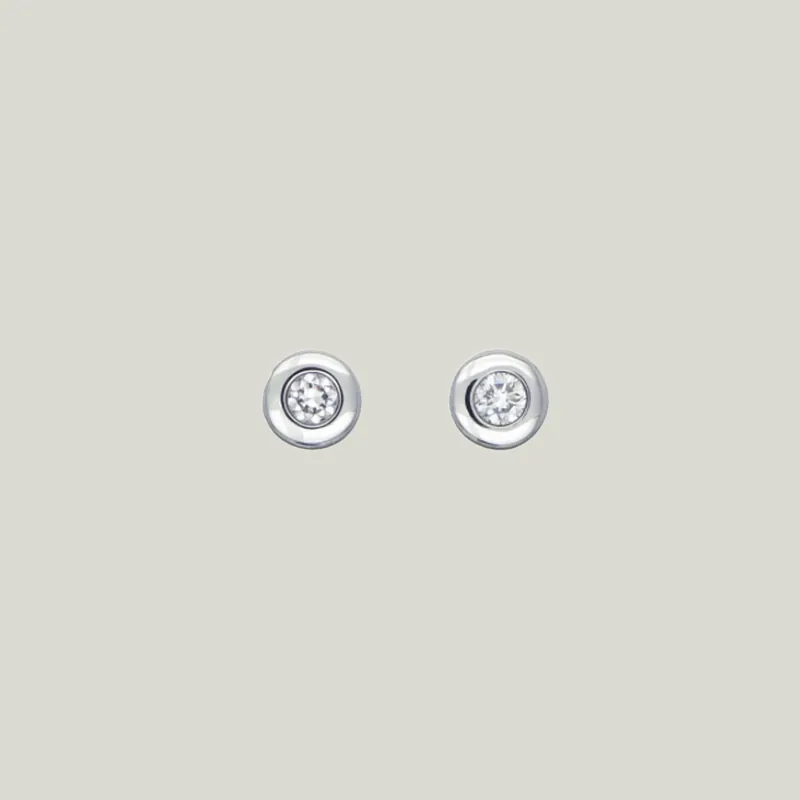 Bezel Set Diamond Stud Earrings - Stoned Fine Jewelry (Consigned)