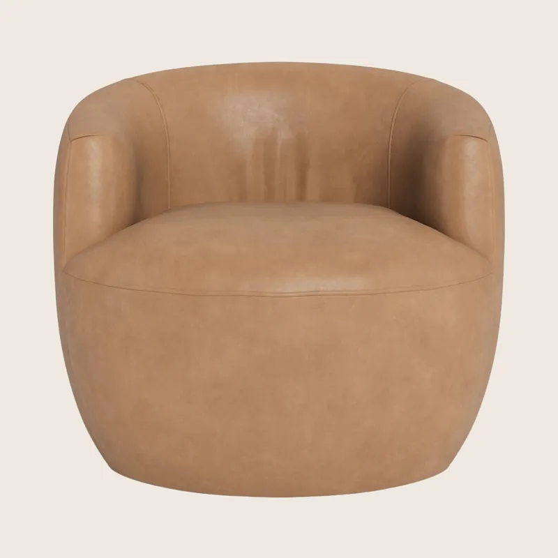 Carrie Leather Swivel Chair - McCreary Modern