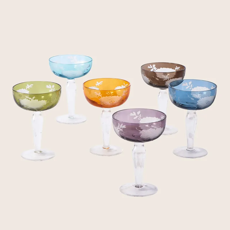 Peony Multicolor Coupes, Set of 6 - POLSPOTTEN