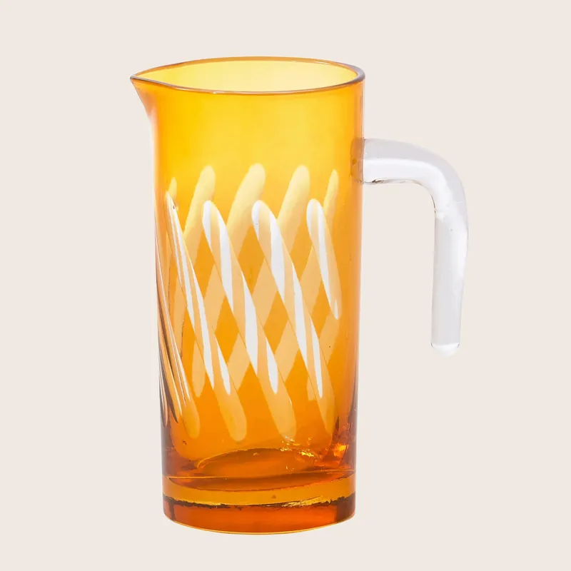Tubular Glass Pitcher in Orange - POLSPOTTEN