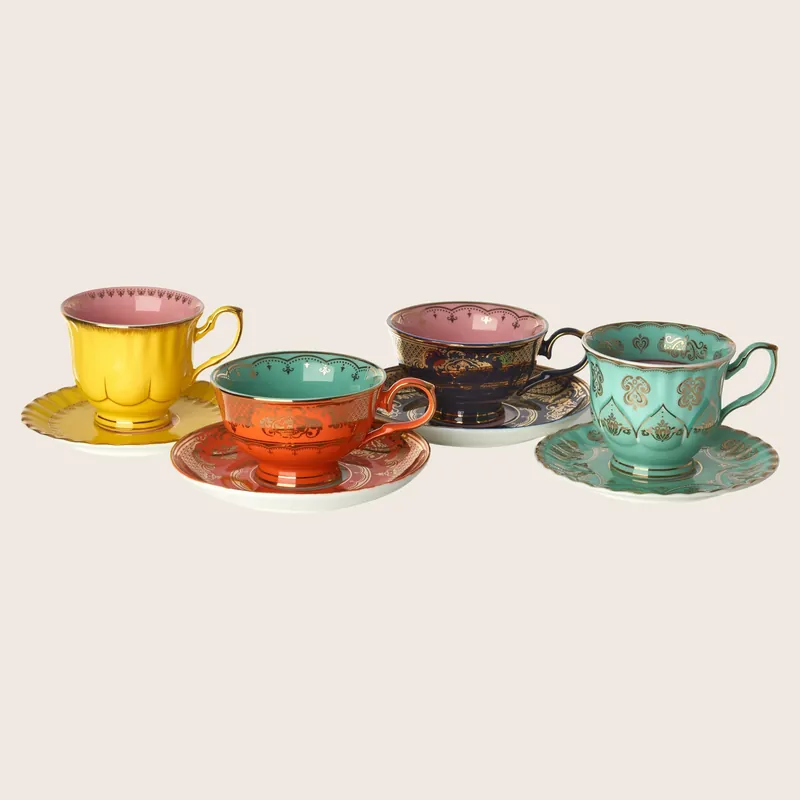 Grandpa Multicolor Tea Set, Set of 4 - POLSPOTTEN