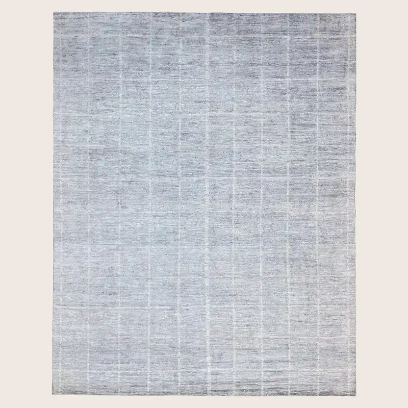 Grey Contemporary Silk Rug - 8' x 10'