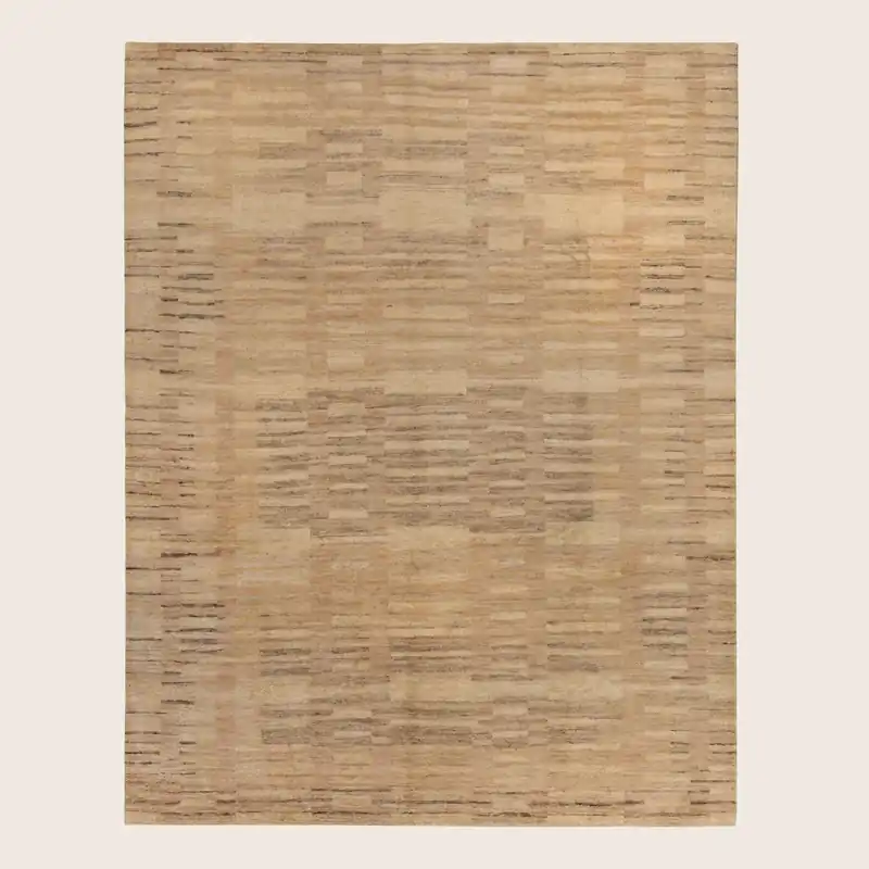 Natural Contemporary Silk Rug - 8' x 10'