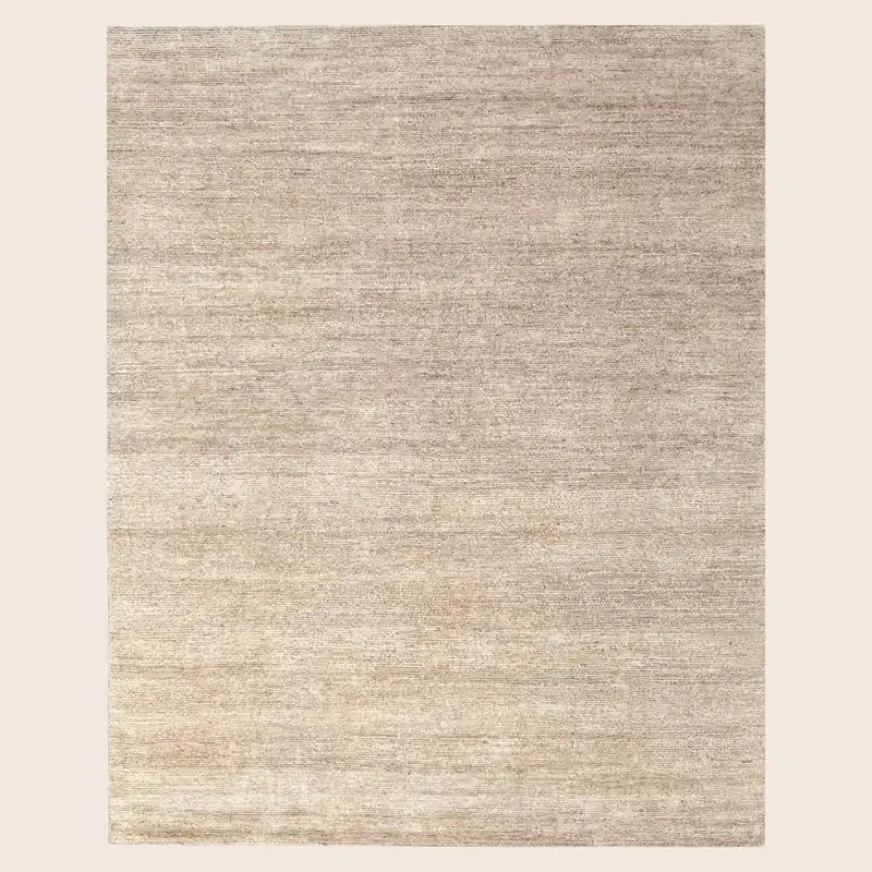 Brown Solid Textured Silk Rug - 8' x 10'