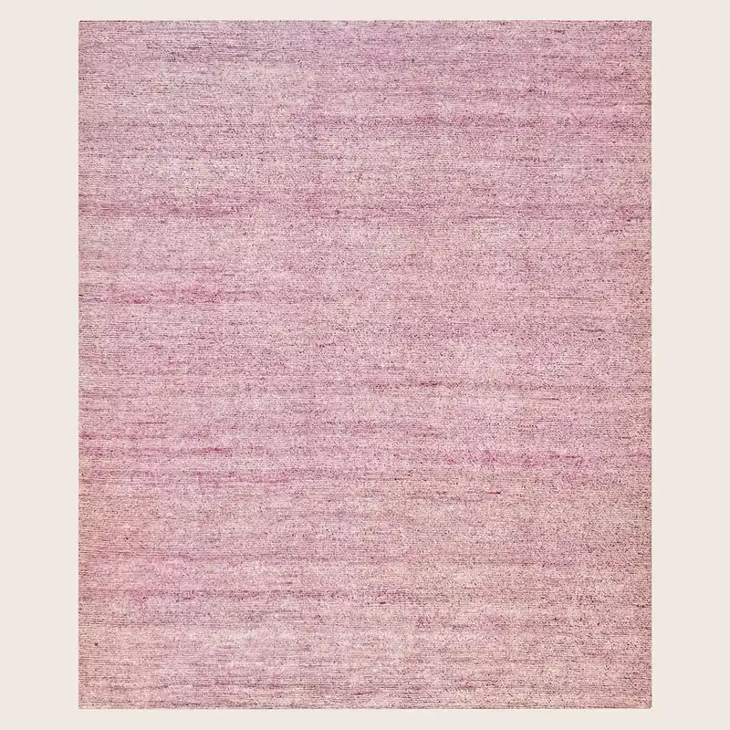 Pink Solid Textured Silk Rug - 8' x 10'