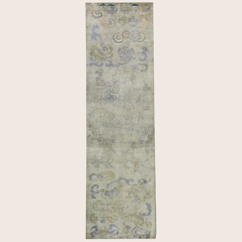 Blue Alchemy Contemporary Silk Runner - 2'11" x 10'3"