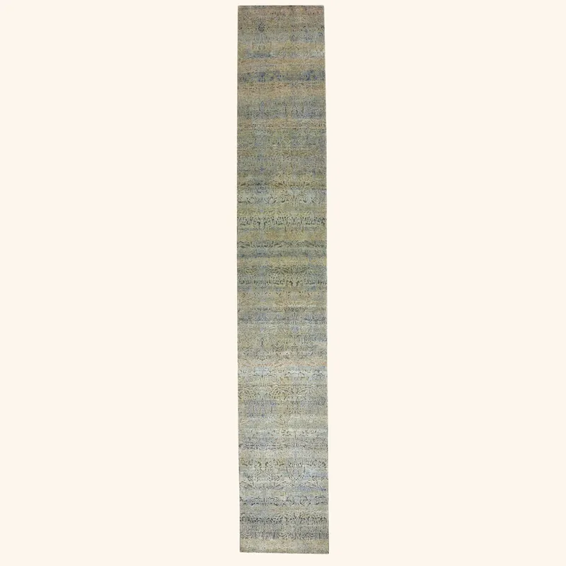 Blue Alchemy Contemporary Wool Silk Blend Runner - 2'11" x 21'3"
