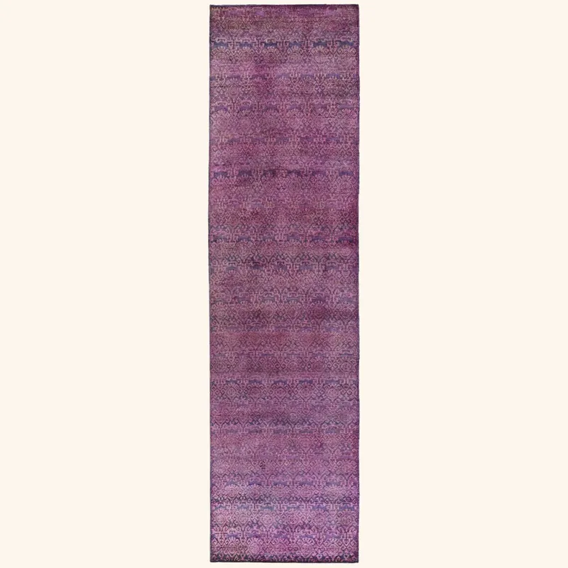 Purple Alchemy Contemporary Silk Runner - 2'11" x 12'1"