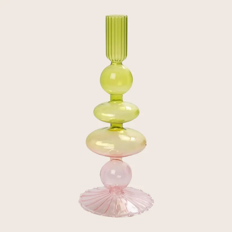 Short Ombre Ornamental Glass Candlestick - EJA International ApS