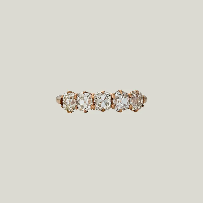 Contemporary 18K Rose Gold Old Mine Cut Diamond Band - Odeon Collection (Leased)