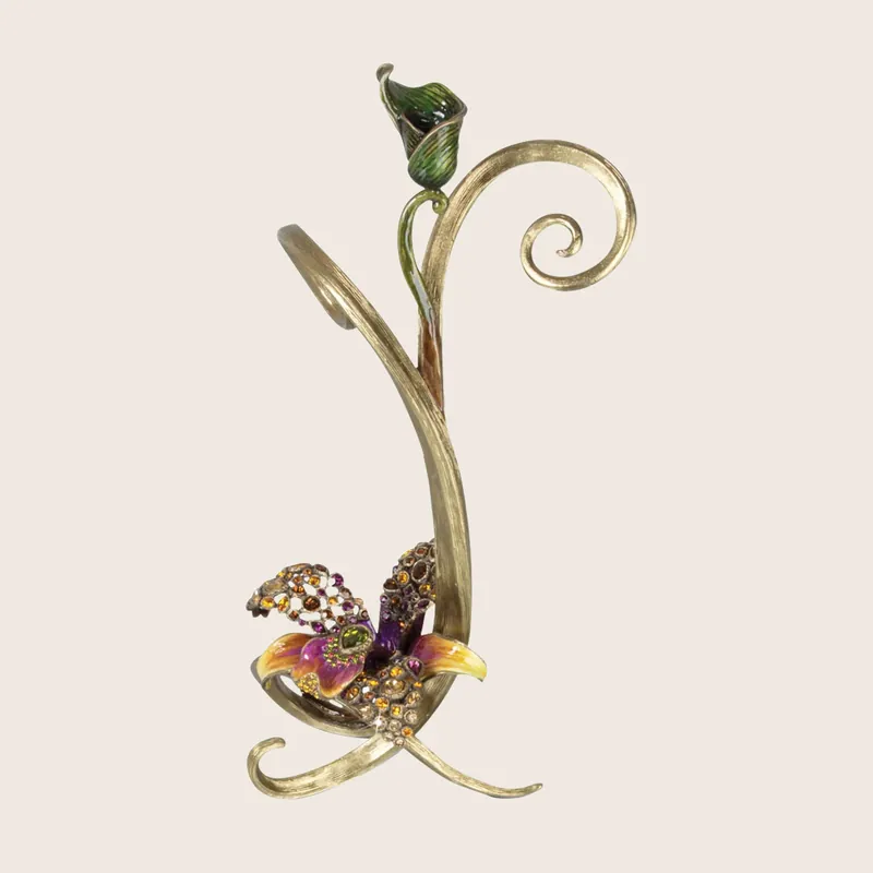 Mirabelle Orchid Single Candlestick - Jay Strongwater (Drop Ship)
