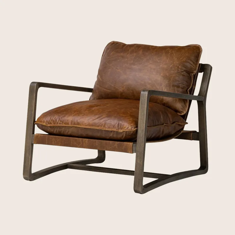 Ace Leather Chair - Four Hands