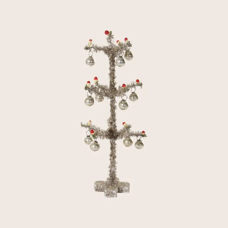 Silver Tinsel Tree - Shishi