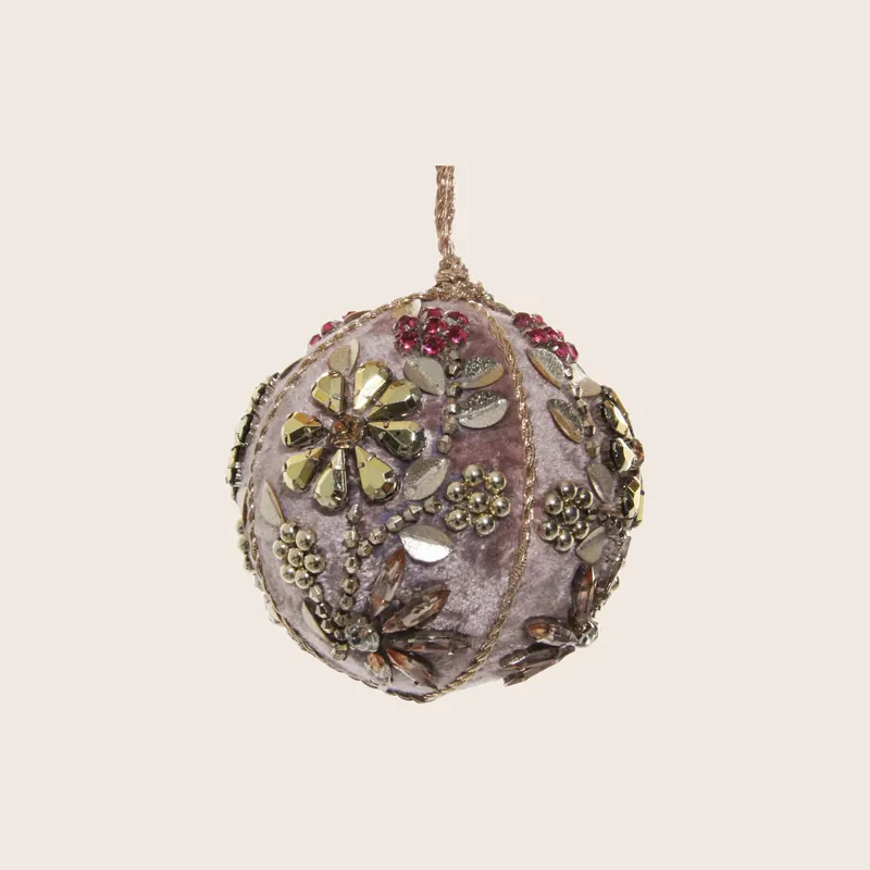 Floral Embroidered Ball Ornament - Shishi