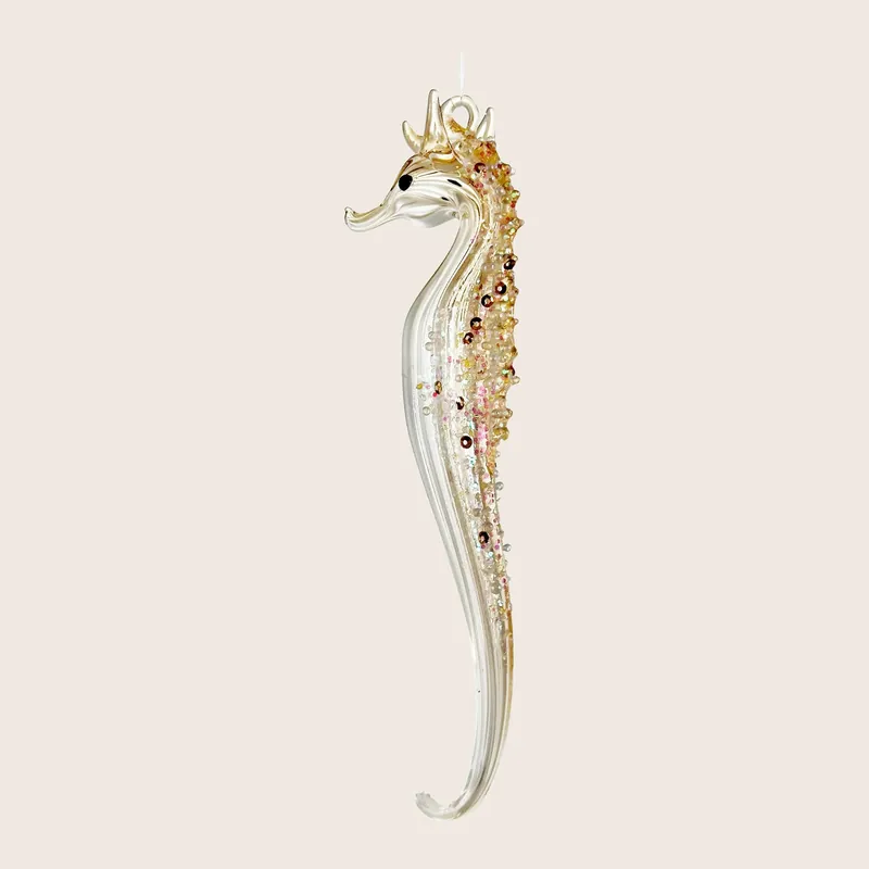 Light Brown Glass Seahorse Ornament - Shishi